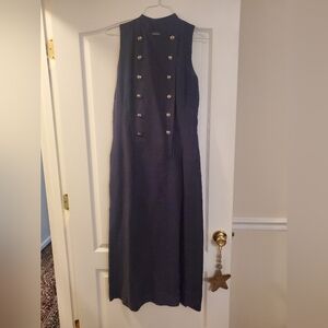 Navy Linen Breeches Size 6 Elegant Navy Sleeveless Dress. Great Condition